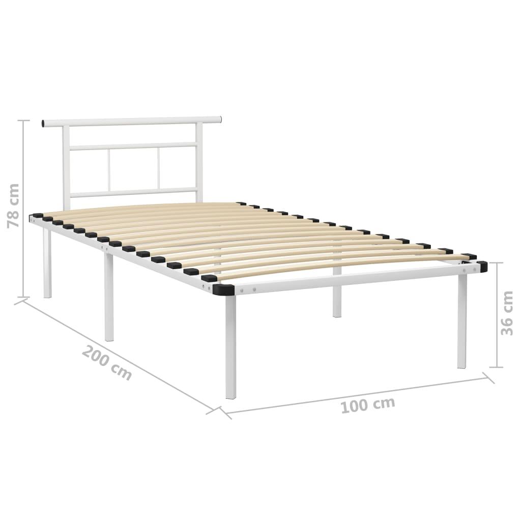 Bettgestell Weiß Metall 100x200 cm - Pazzar.ch