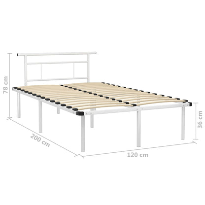 Bettgestell Weiß Metall 120x200 cm - Pazzar.ch