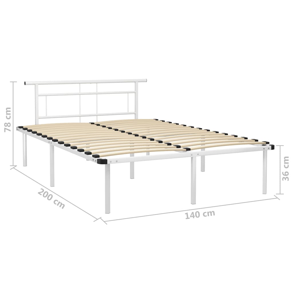 Bettgestell Weiß Metall 140x200 cm - Pazzar.ch
