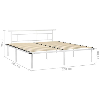 Bettgestell Weiß Metall 200x200 cm - Pazzar.ch