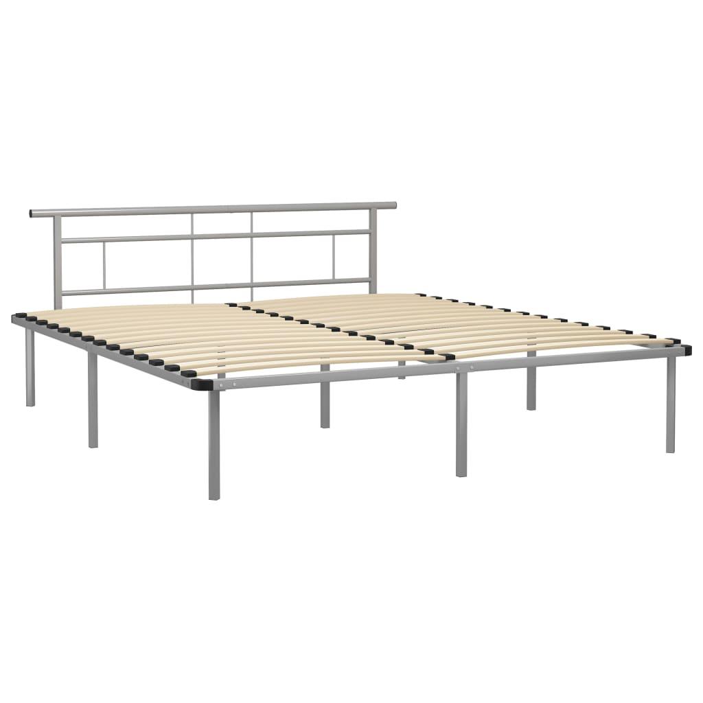 Bettgestell Grau Metall 200x200 cm - Pazzar.ch