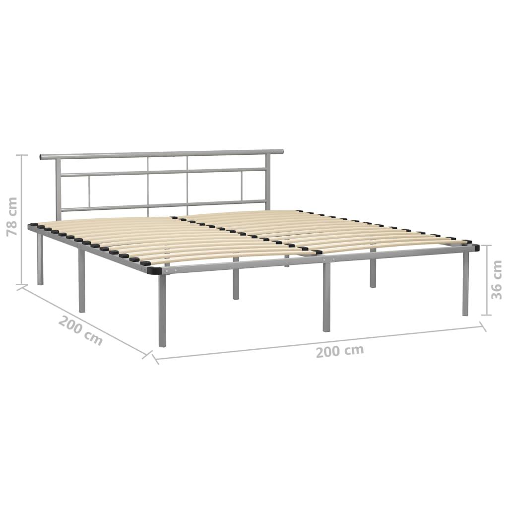 Bettgestell Grau Metall 200x200 cm - Pazzar.ch