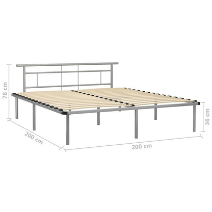 Bettgestell Grau Metall 200x200 cm - Pazzar.ch