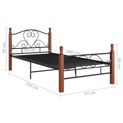 Bettgestell Schwarz Metall 90x200 cm - Pazzar.ch