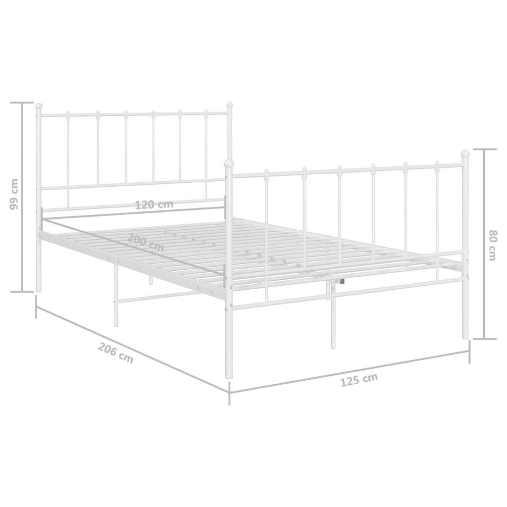 Bett Weiß Metall 120x200 cm - Pazzar.ch