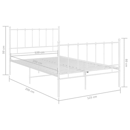 Bett Weiß Metall 120x200 cm - Pazzar.ch