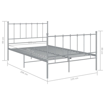 Bett Grau Metall 120x200 cm - Pazzar.ch