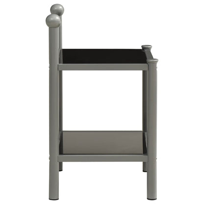 Nachttische 2 Stk. Grau und Schwarz Metall und Glas - Pazzar.ch