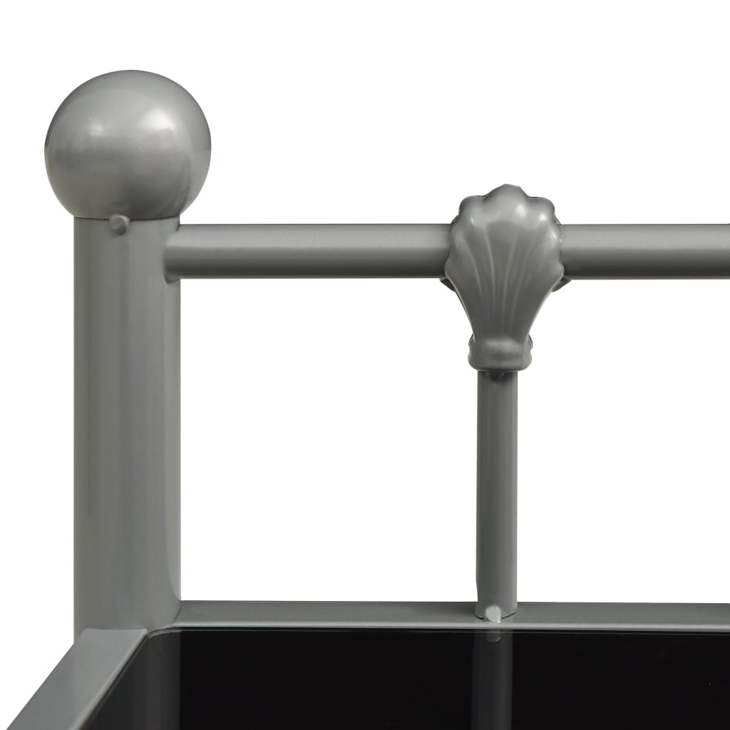 Nachttische 2 Stk. Grau und Schwarz Metall und Glas - Pazzar.ch
