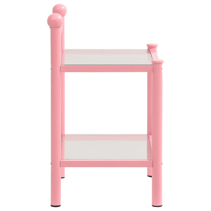Nachttische 2 Stk. Rosa Transparent Metall und Glas - Pazzar.ch