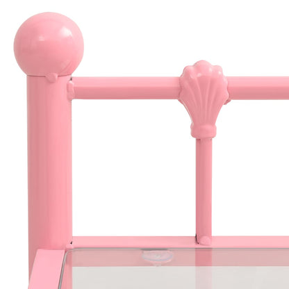 Nachttische 2 Stk. Rosa Transparent Metall und Glas - Pazzar.ch