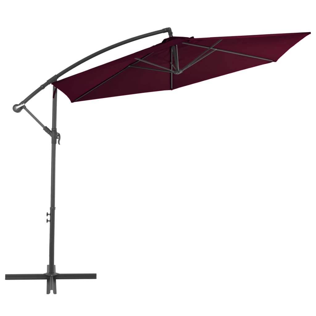 Ampelschirm mit Alu-Mast Bordeauxrot 300 cm - Pazzar.ch