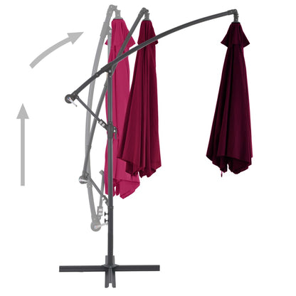 Ampelschirm mit Alu-Mast Bordeauxrot 300 cm - Pazzar.ch