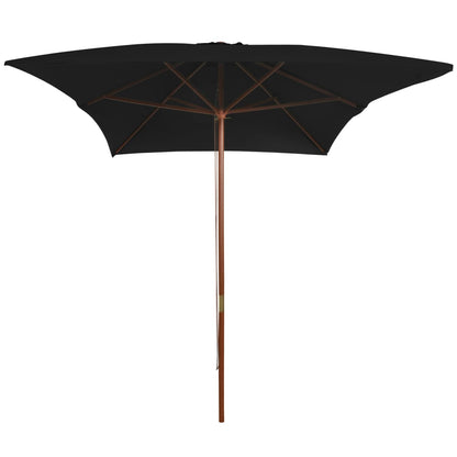 Sonnenschirm mit Holzmast Schwarz 200x300 cm - Pazzar.ch