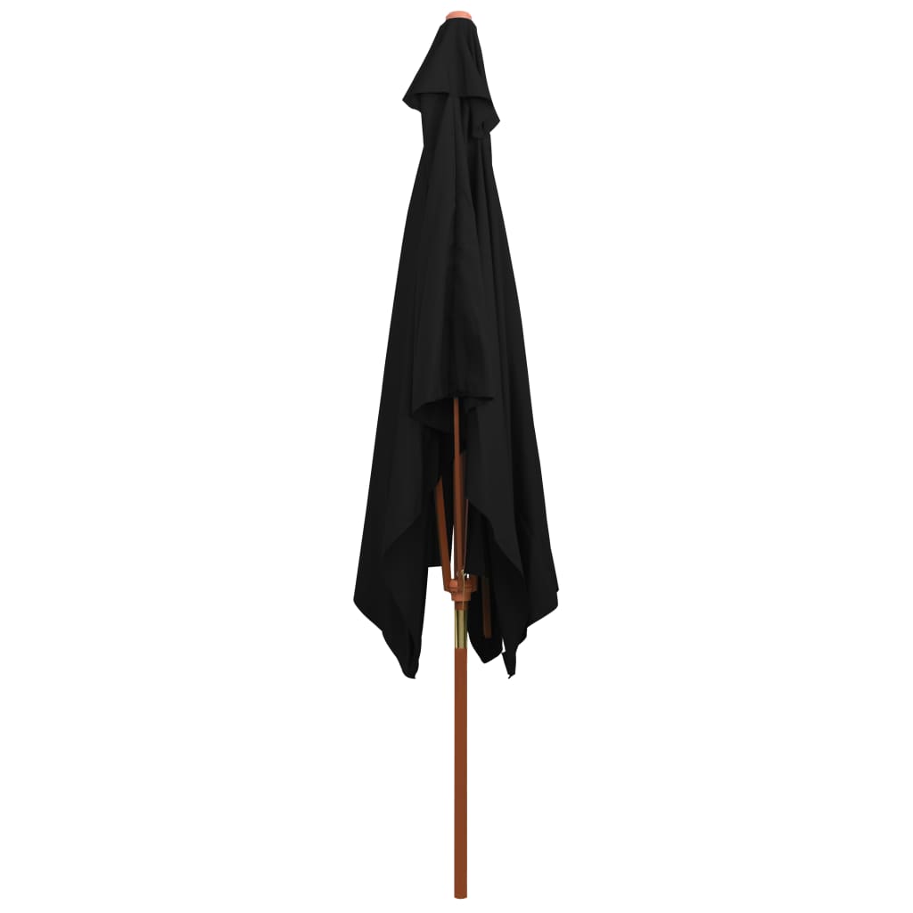 Sonnenschirm mit Holzmast Schwarz 200x300 cm - Pazzar.ch