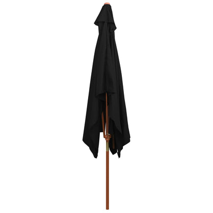 Sonnenschirm mit Holzmast Schwarz 200x300 cm - Pazzar.ch