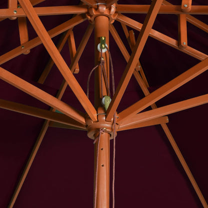 Sonnenschirm mit Doppeldach und Holzmast Bordeauxrot 270 cm - Pazzar.ch