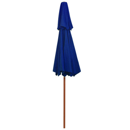 Sonnenschirm mit Doppeldach und Holzmast Blau 270 cm - Pazzar.ch