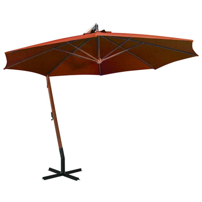 Ampelschirm mit Mast Terracotta-Rot 3,5x2,9 m Massivholz Tanne - Pazzar.ch