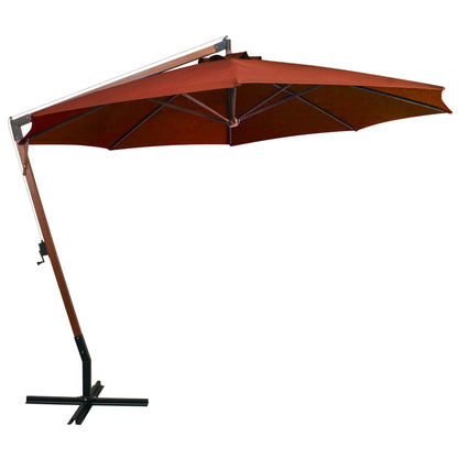Ampelschirm mit Mast Terracotta-Rot 3,5x2,9 m Massivholz Tanne - Pazzar.ch