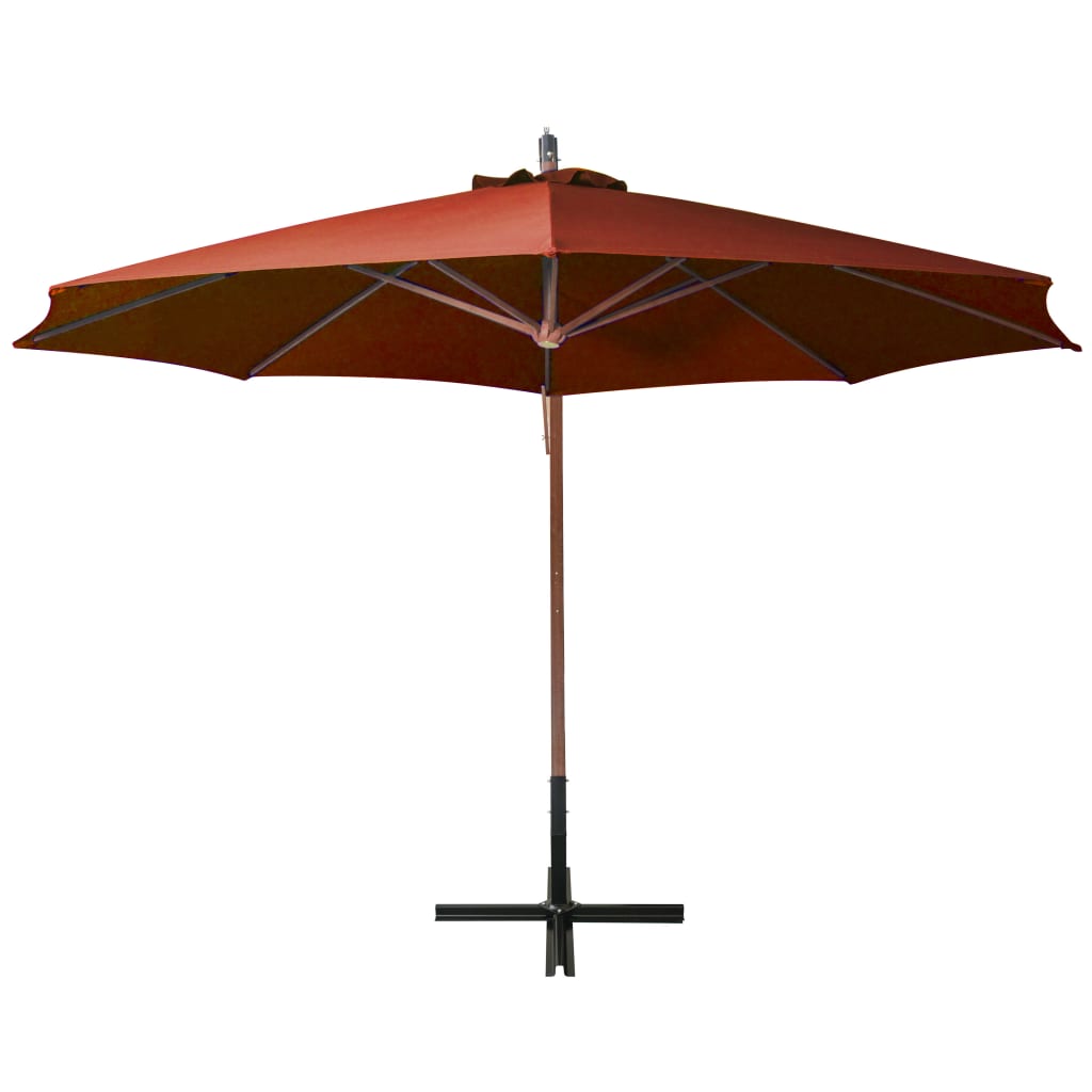 Ampelschirm mit Mast Terracotta-Rot 3,5x2,9 m Massivholz Tanne - Pazzar.ch