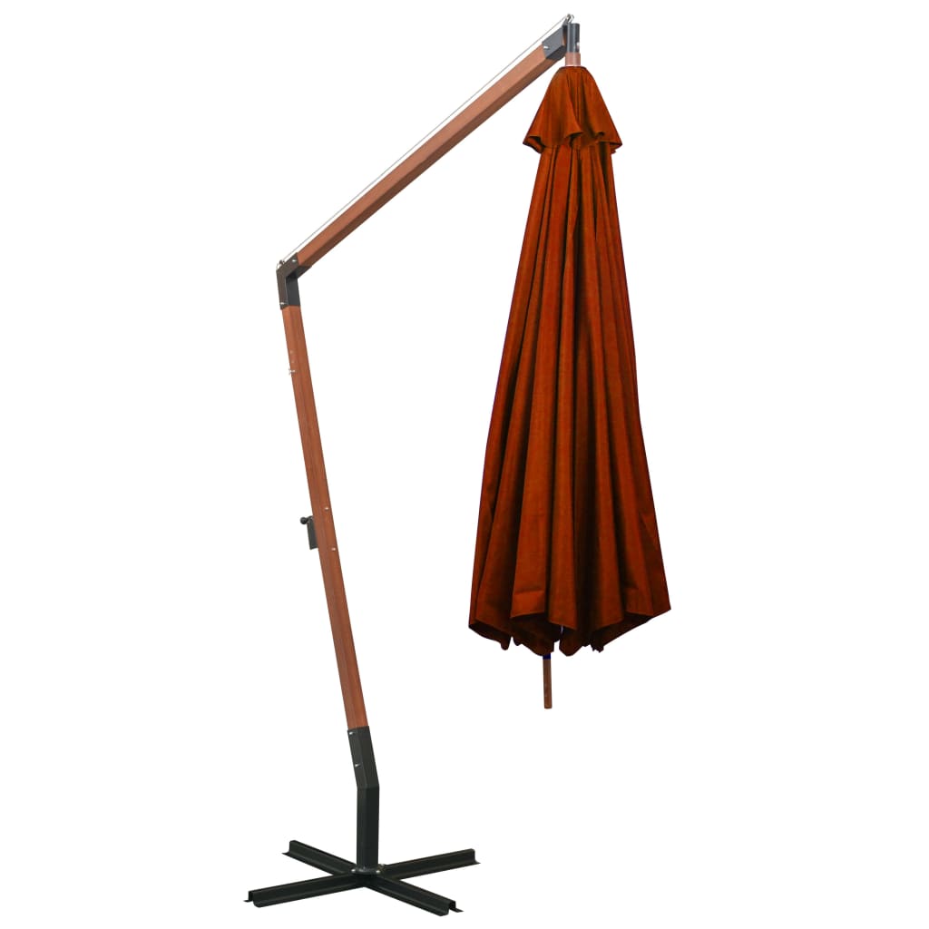 Ampelschirm mit Mast Terracotta-Rot 3,5x2,9 m Massivholz Tanne - Pazzar.ch