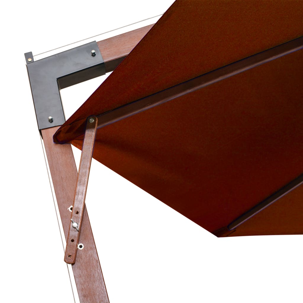 Ampelschirm mit Mast Terracotta-Rot 3,5x2,9 m Massivholz Tanne - Pazzar.ch