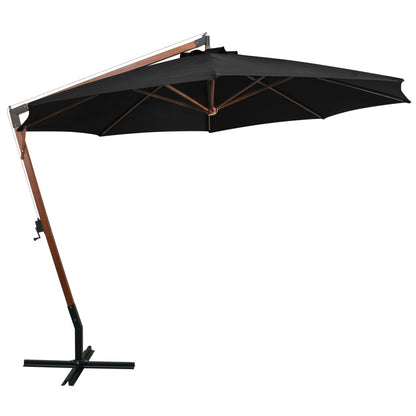 Ampelschirm mit Mast Schwarz 3,5x2,9 m Massivholz Tanne - Pazzar.ch