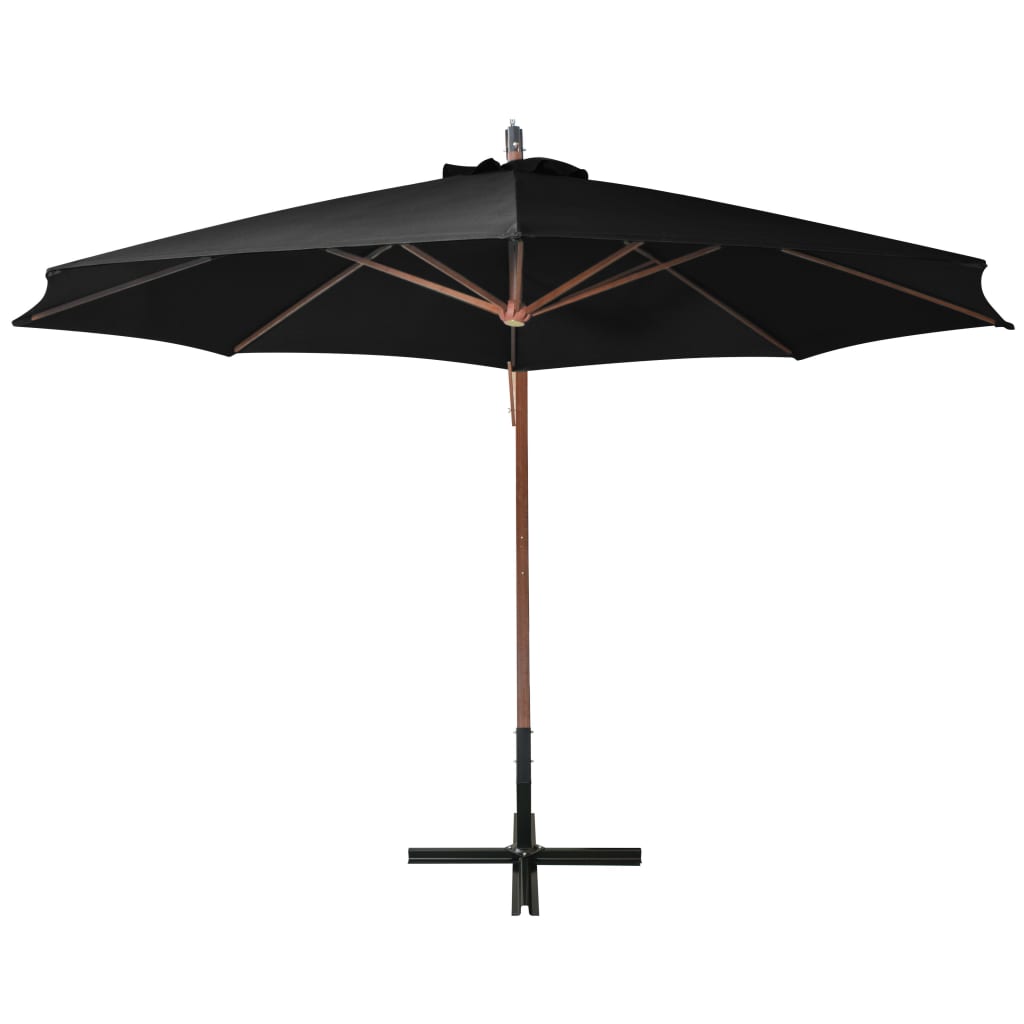 Ampelschirm mit Mast Schwarz 3,5x2,9 m Massivholz Tanne - Pazzar.ch