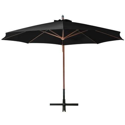 Ampelschirm mit Mast Schwarz 3,5x2,9 m Massivholz Tanne - Pazzar.ch