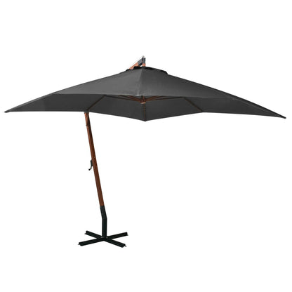 Ampelschirm mit Mast Anthrazit 3x3 m Massivholz Tanne - Pazzar.ch