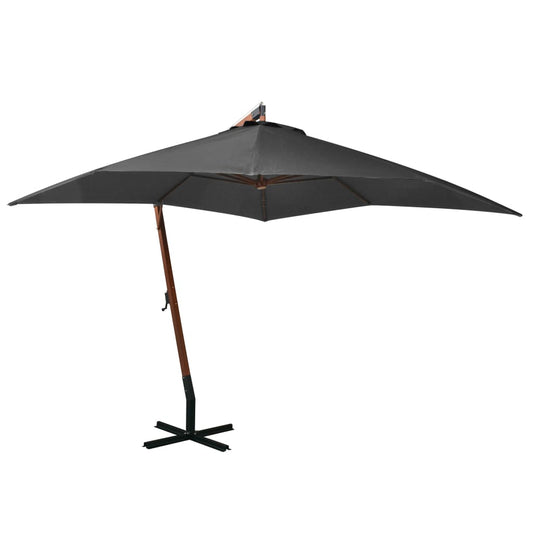 Ampelschirm mit Mast Anthrazit 3x3 m Massivholz Tanne - Pazzar.ch