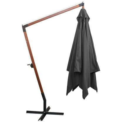 Ampelschirm mit Mast Anthrazit 3x3 m Massivholz Tanne - Pazzar.ch