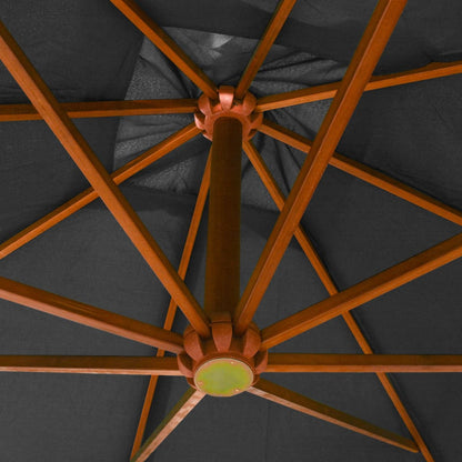 Ampelschirm mit Mast Anthrazit 3x3 m Massivholz Tanne - Pazzar.ch