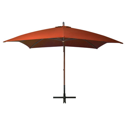 Ampelschirm mit Mast Terracotta-Rot 3x3 m Massivholz Tanne - Pazzar.ch