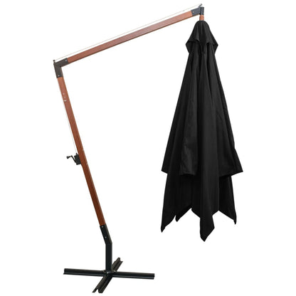 Ampelschirm mit Mast Schwarz 3x3 m Massivholz Tanne - Pazzar.ch