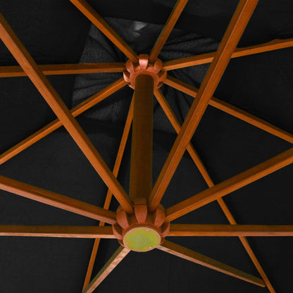 Ampelschirm mit Mast Schwarz 3x3 m Massivholz Tanne - Pazzar.ch