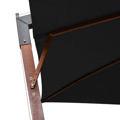 Ampelschirm mit Mast Schwarz 3x3 m Massivholz Tanne - Pazzar.ch