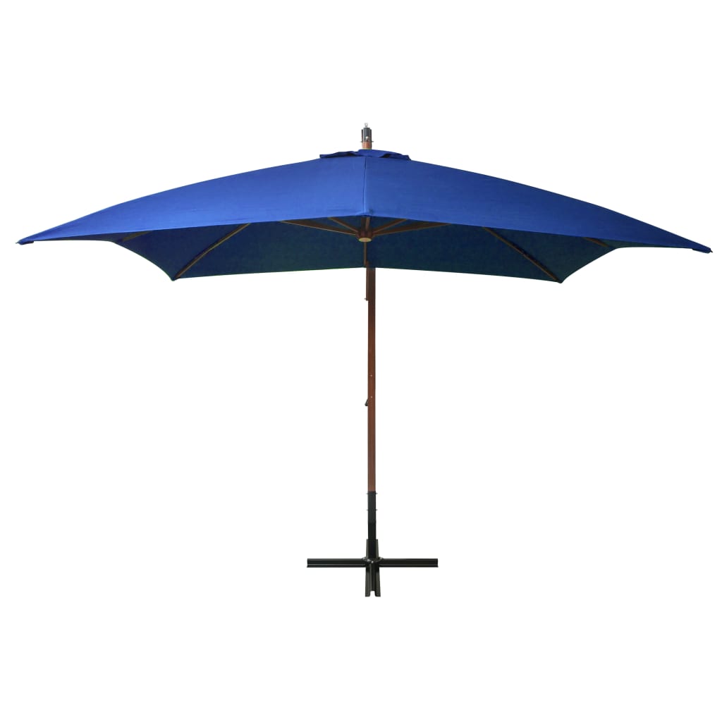 Ampelschirm mit Mast Azurblau 3x3 m Massivholz Tanne - Pazzar.ch