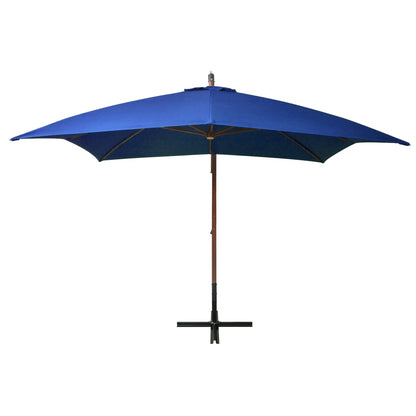 Ampelschirm mit Mast Azurblau 3x3 m Massivholz Tanne - Pazzar.ch