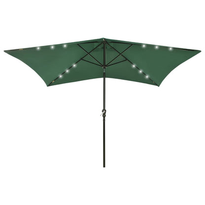 Sonnenschirm mit LEDs und Stahl-Mast Grün 2x3 m - Pazzar.ch