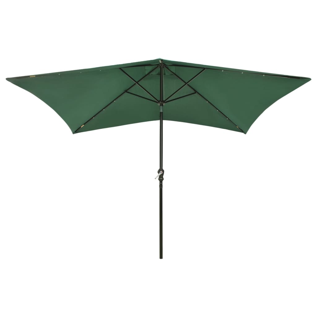 Sonnenschirm mit LEDs und Stahl-Mast Grün 2x3 m - Pazzar.ch