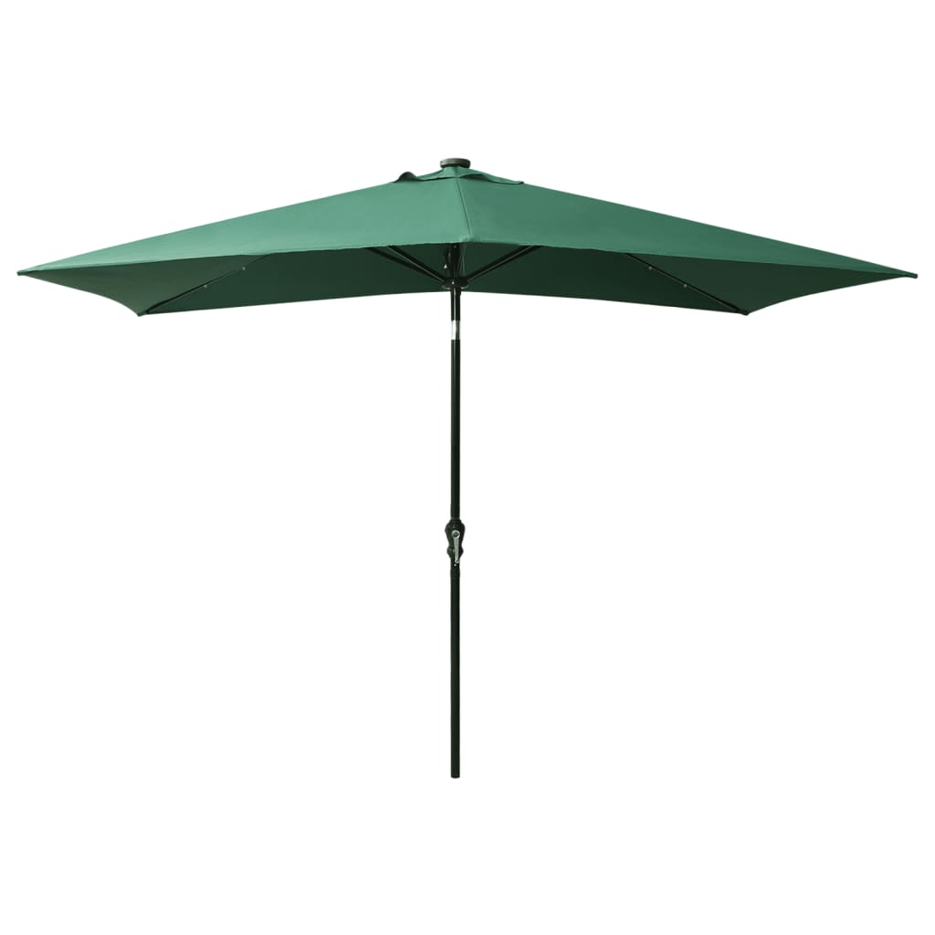 Sonnenschirm mit LEDs und Stahl-Mast Grün 2x3 m - Pazzar.ch
