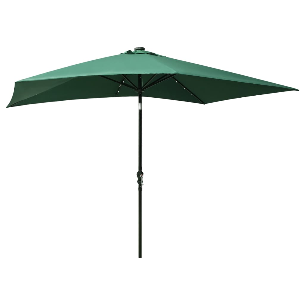 Sonnenschirm mit LEDs und Stahl-Mast Grün 2x3 m - Pazzar.ch