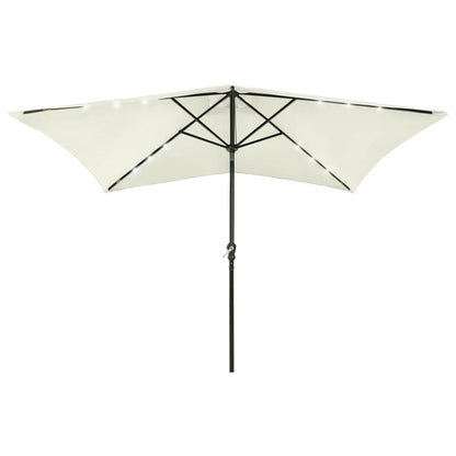 Sonnenschirm mit LEDs und Stahl-Mast Sandfarben 2x3 m - Pazzar.ch