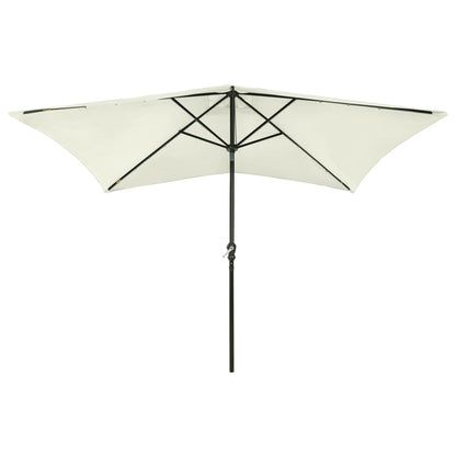 Sonnenschirm mit LEDs und Stahl-Mast Sandfarben 2x3 m - Pazzar.ch