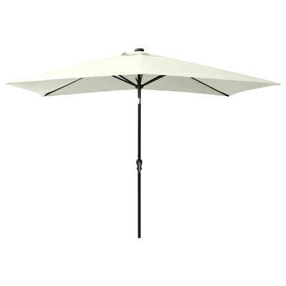 Sonnenschirm mit LEDs und Stahl-Mast Sandfarben 2x3 m - Pazzar.ch