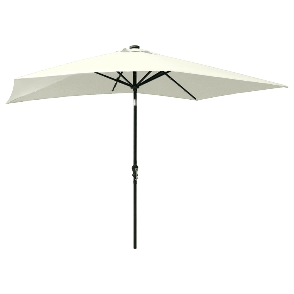 Sonnenschirm mit LEDs und Stahl-Mast Sandfarben 2x3 m - Pazzar.ch