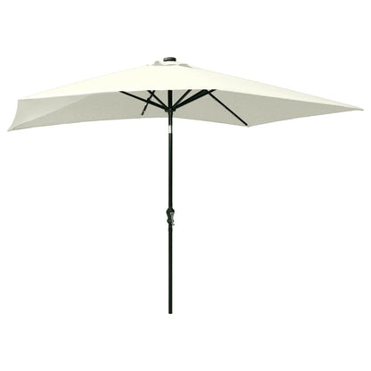 Sonnenschirm mit LEDs und Stahl-Mast Sandfarben 2x3 m - Pazzar.ch