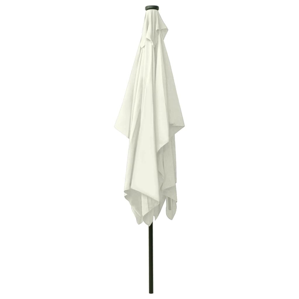 Sonnenschirm mit LEDs und Stahl-Mast Sandweiß 2x3 m